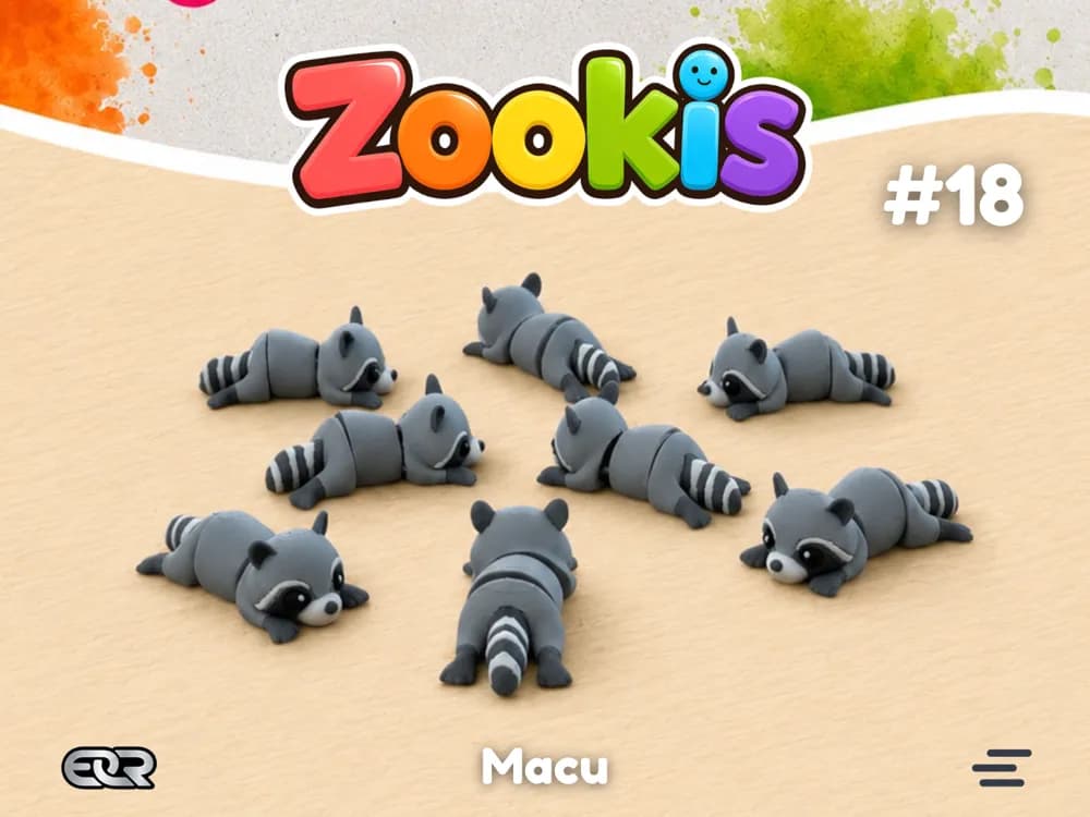 Подвижная фигурка енота Macu